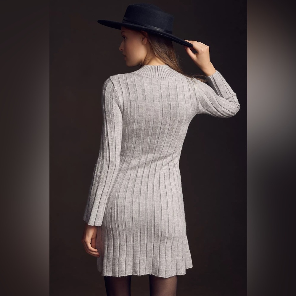 Anthropologie | By Anthropologie Long-Sleeve A-Line Sweater Mini Dress Plus - Picture 3 of 3